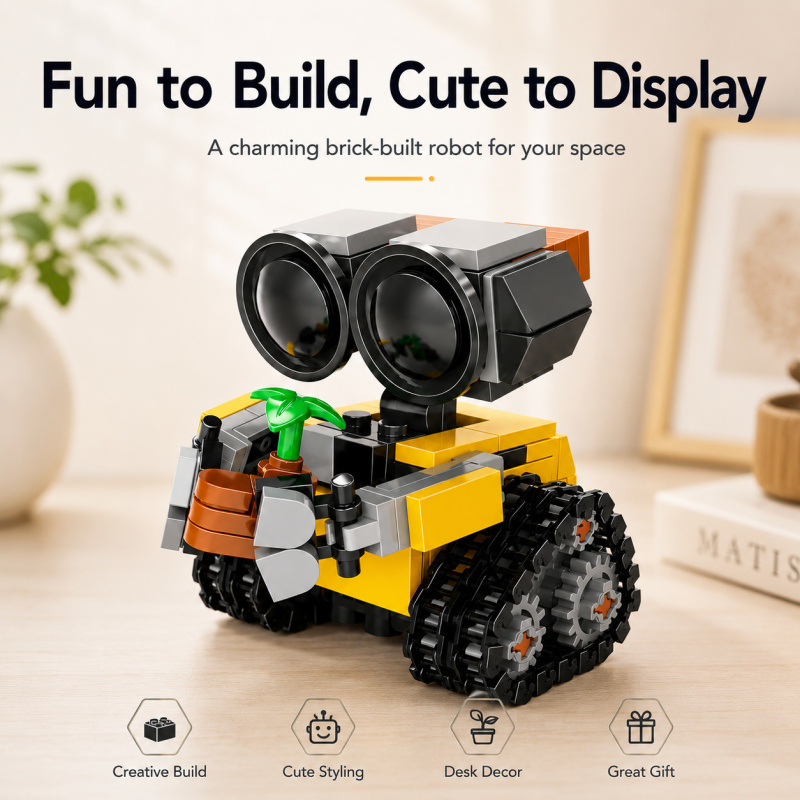 Lego Building Blocks - 미니 로봇 빌딩 블록 세트, 식물