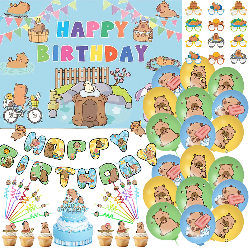 Banner Kids Toys - 만화 Capybara 파티 용품 Capybara 생일