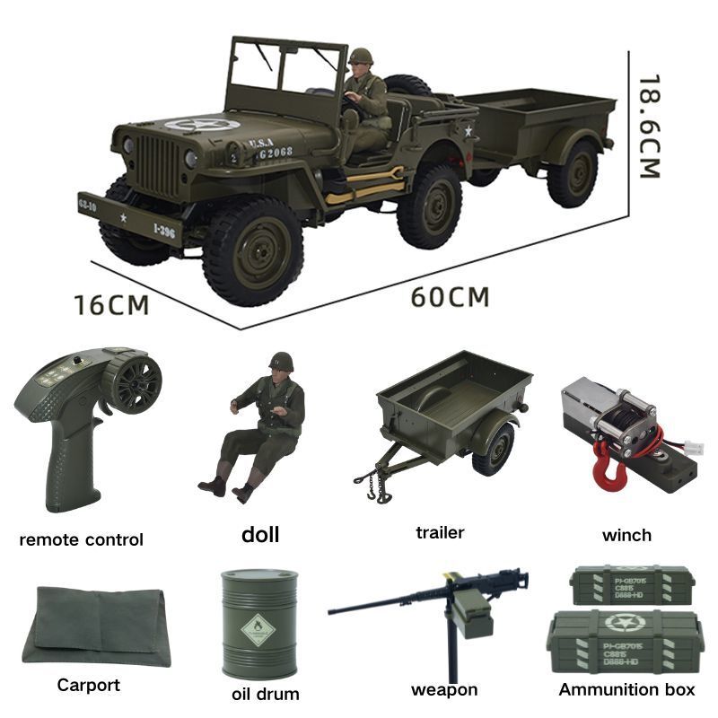 Kids Toys Under $10 - JJRC C8815 RC 자동차 1941 JEEP