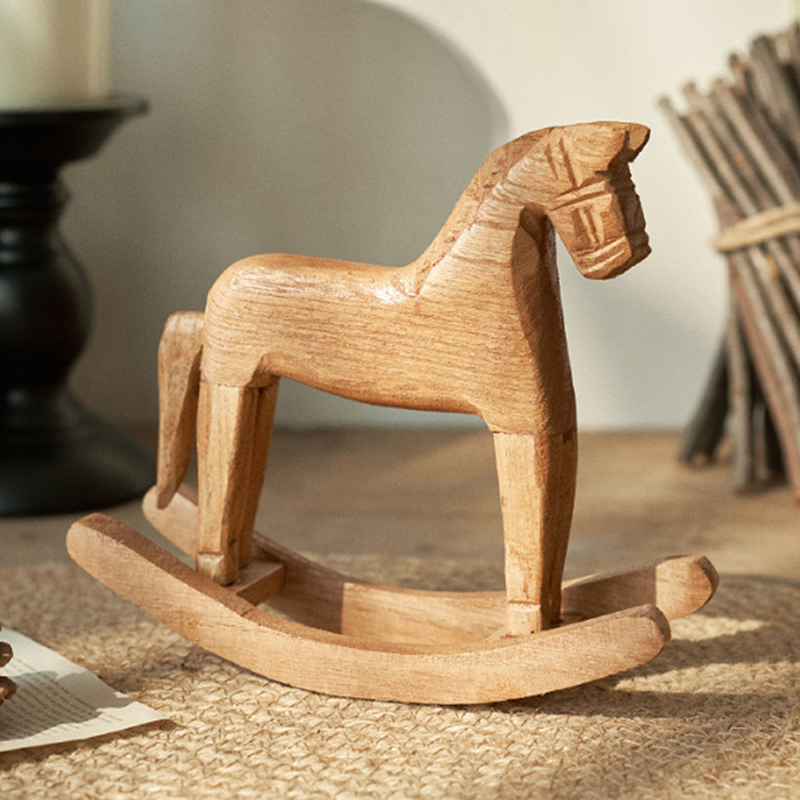 Kids Toys Horse - 나무 공예품 흔들 목마 조각상 밸런스
