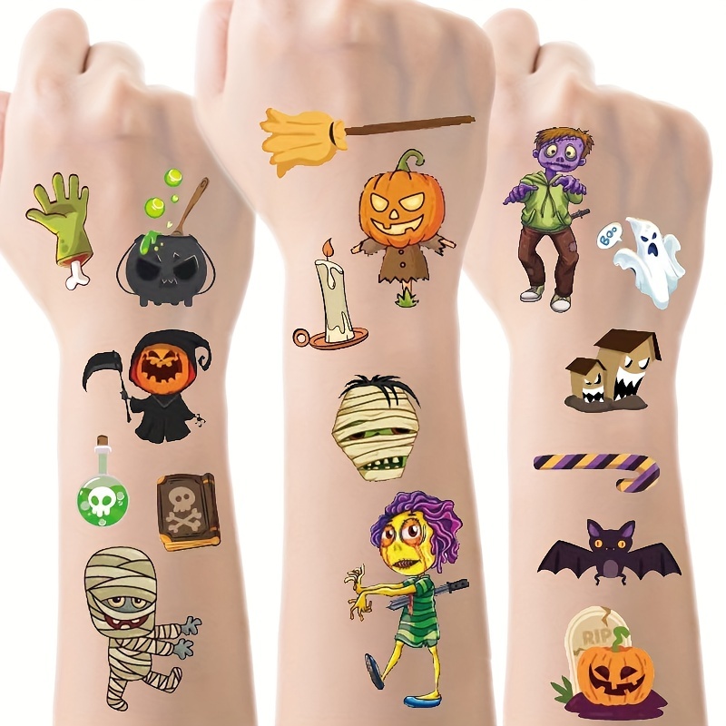Kids Zombie Toys - 10장 할로윈 호박 좀비 타투 스티커
