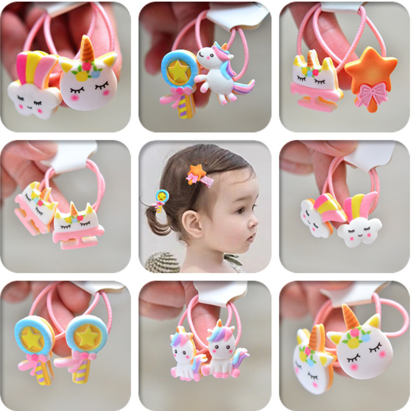 Kids Toys Horse - 2PCS 만화 귀여운 무지개 흰 말