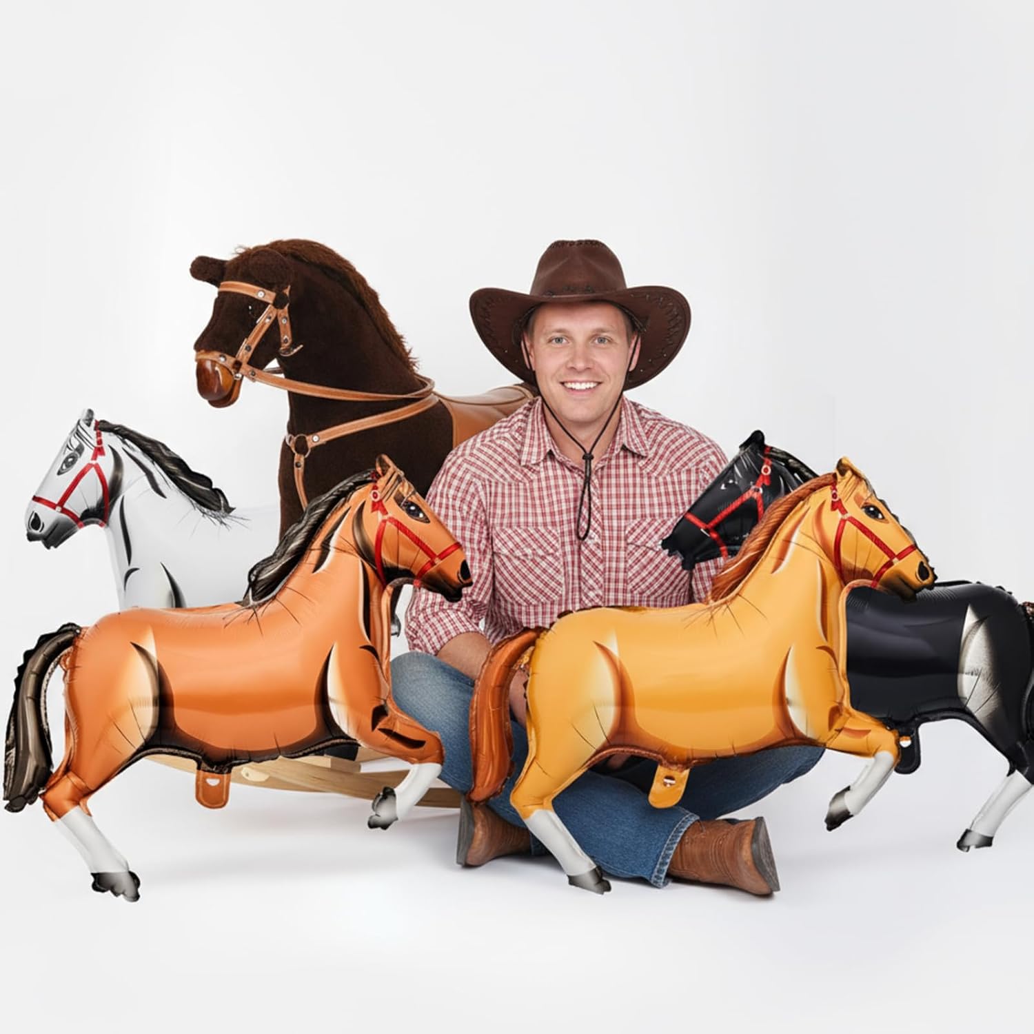 말 모양 포일 풍선 서부 카우보이 테마 파티 장식 동물 - Kids Toys Horse 리뷰 및 가격