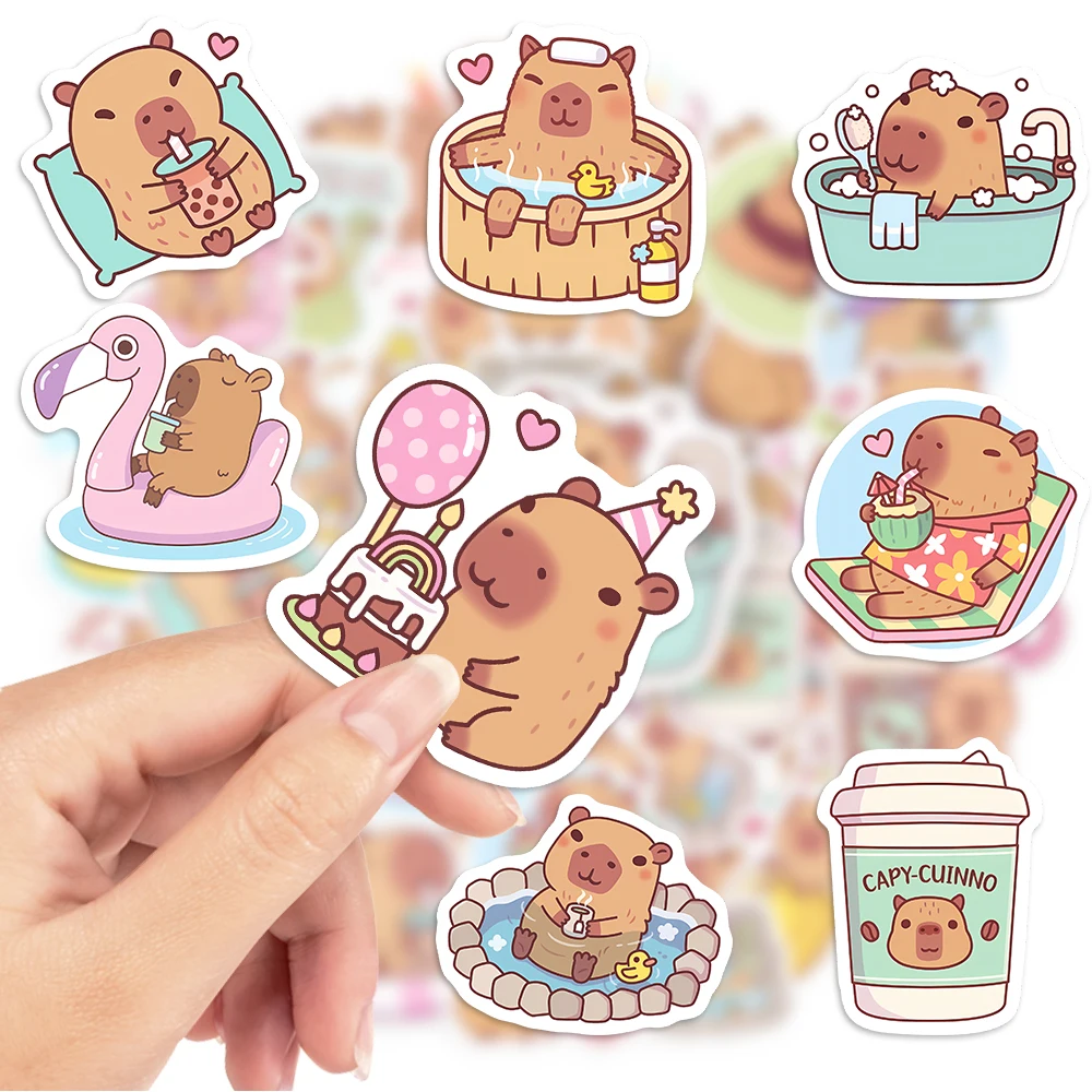 귀여운 Capybara 카페 스티커 만화 재미 동물 D - Kids Toys Laptop 리뷰 및 가격