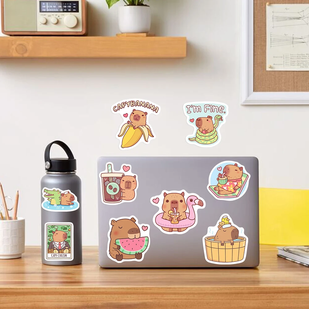 귀여운 Capybara 카페 스티커 만화 재미 동물 D - Kids Toys Laptop 리뷰 및 가격
