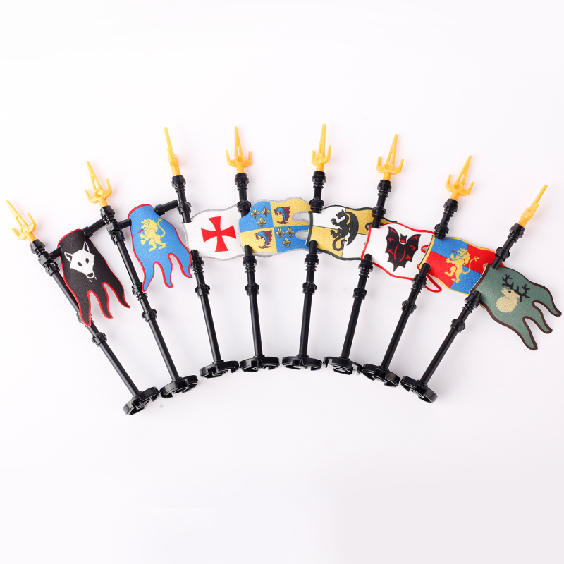 MOC 성 깃발 빌딩 블록 늑대 독수리 사자 기사 액세 - Banner Kids Toys 리뷰 및 가격