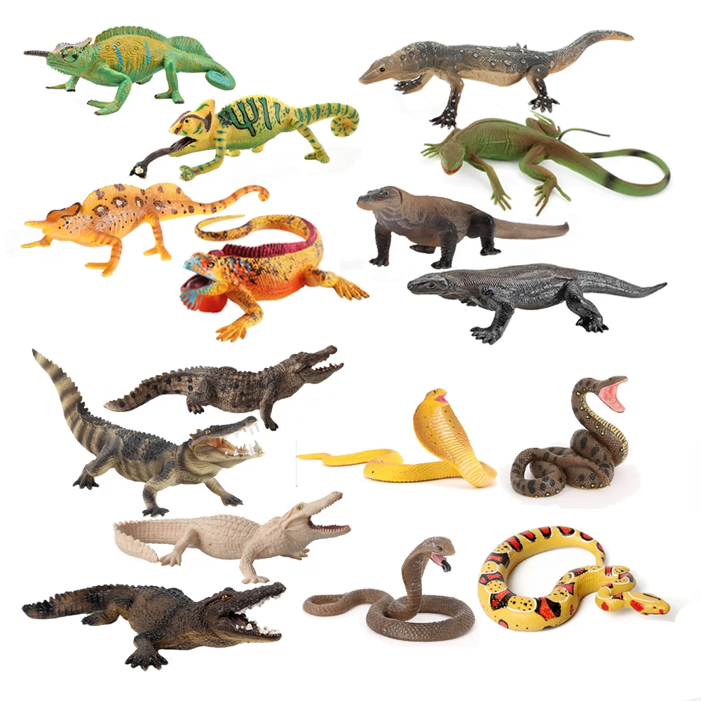 플라스틱 카멜레온 모델 장난감 이구아나 악어 피규어 도 - Kids Toys Under 1 Year 리뷰 및 가격